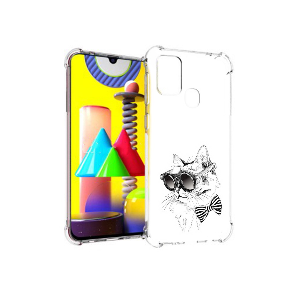Чехол MyPads Tocco для Samsung Galaxy M31 крутая кошка в очках (PT147019.488.421)