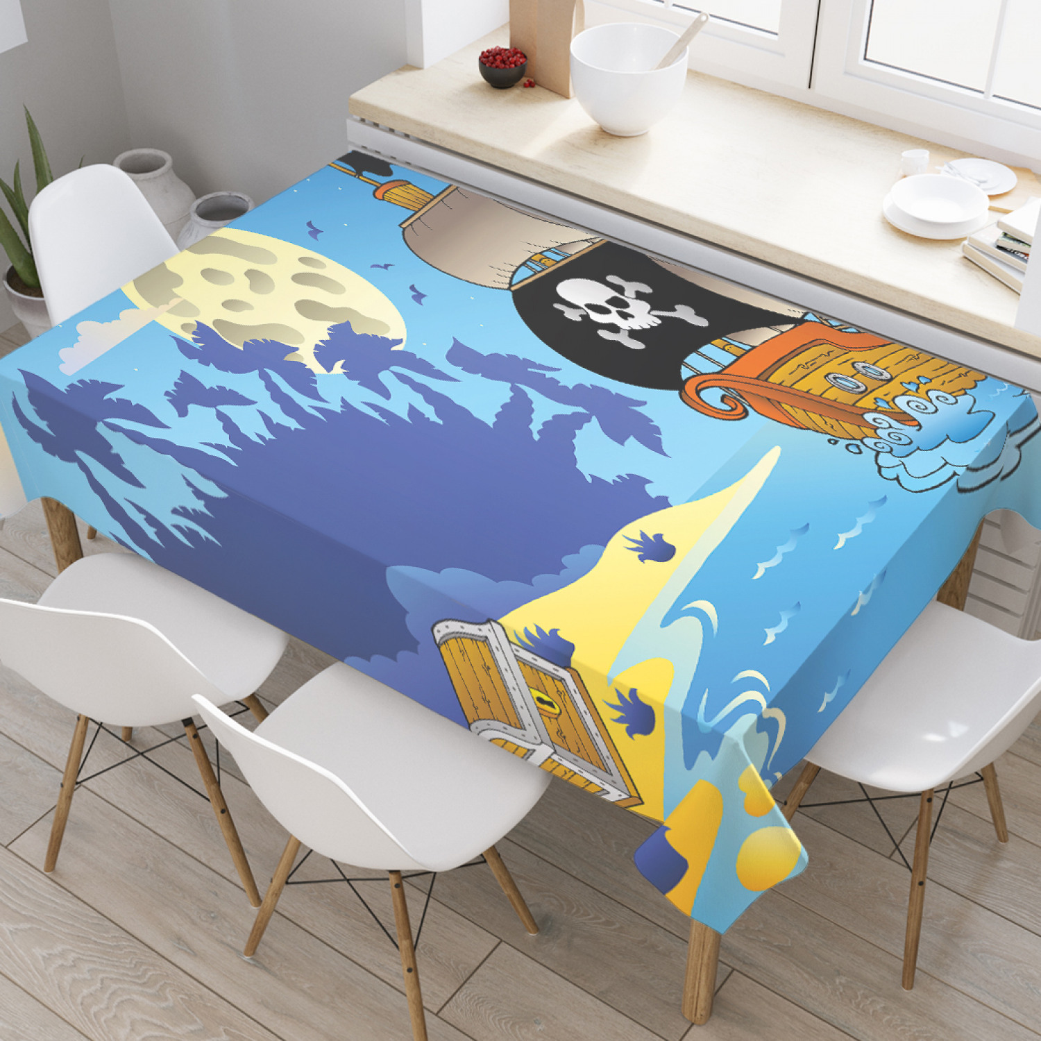 

Скатерть прямоугольная JoyArty "Ночью у острова" из оксфорда, 120x145 см, Ночью у острова