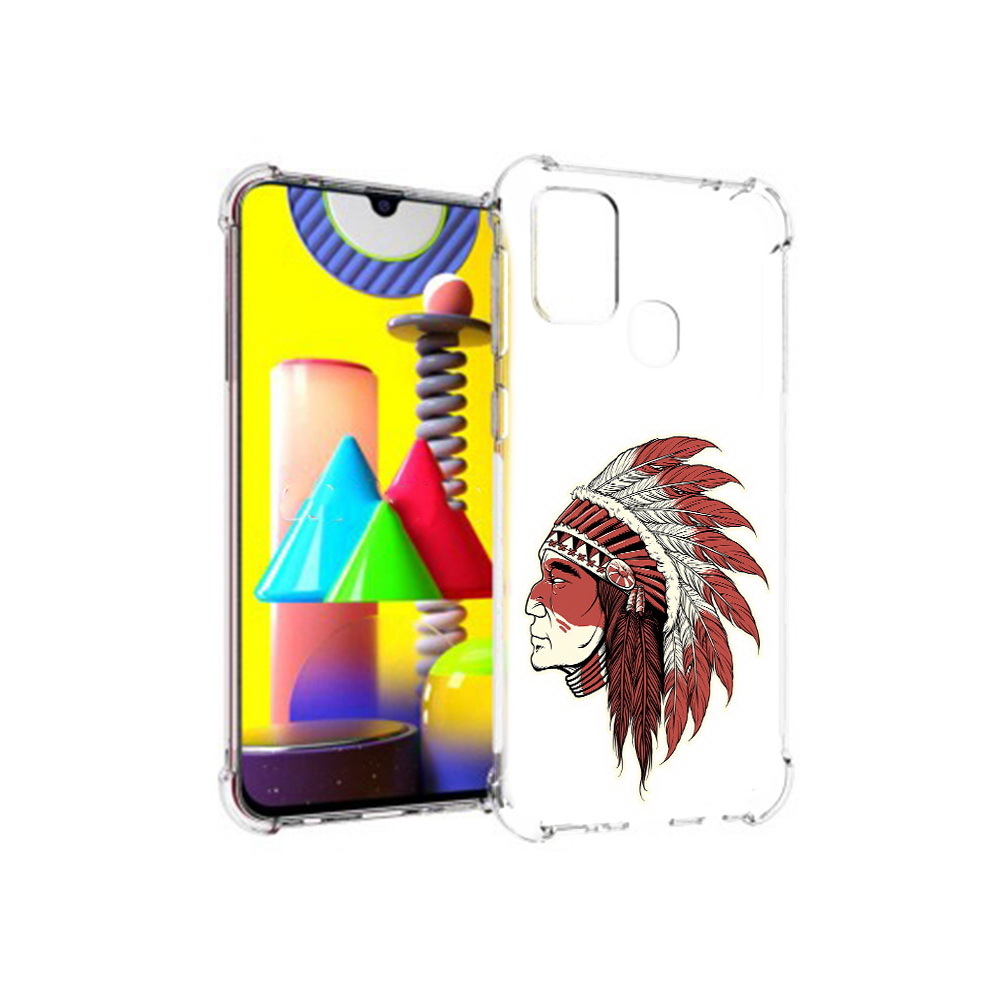 

Чехол MyPads Tocco для Samsung Galaxy M31 красный индеец (PT147019.488.411), Прозрачный, Tocco