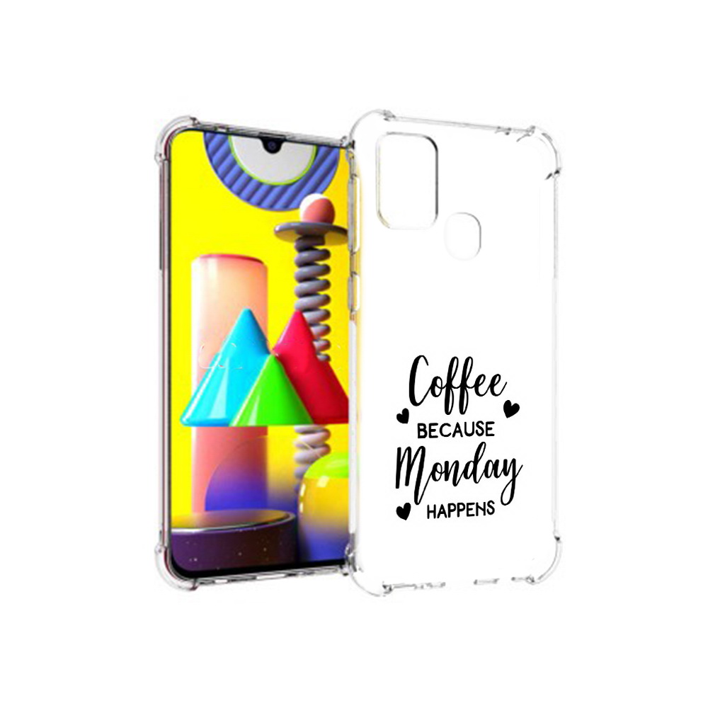 

Чехол MyPads Tocco для Samsung Galaxy M31 кофе и понедельник стал счастливым, Прозрачный, Tocco