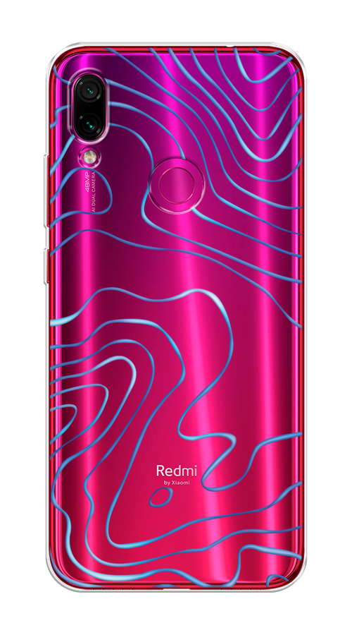 

Чехол на Xiaomi Redmi Note 7 "Blue lines", Прозрачный;синий, 34750-1