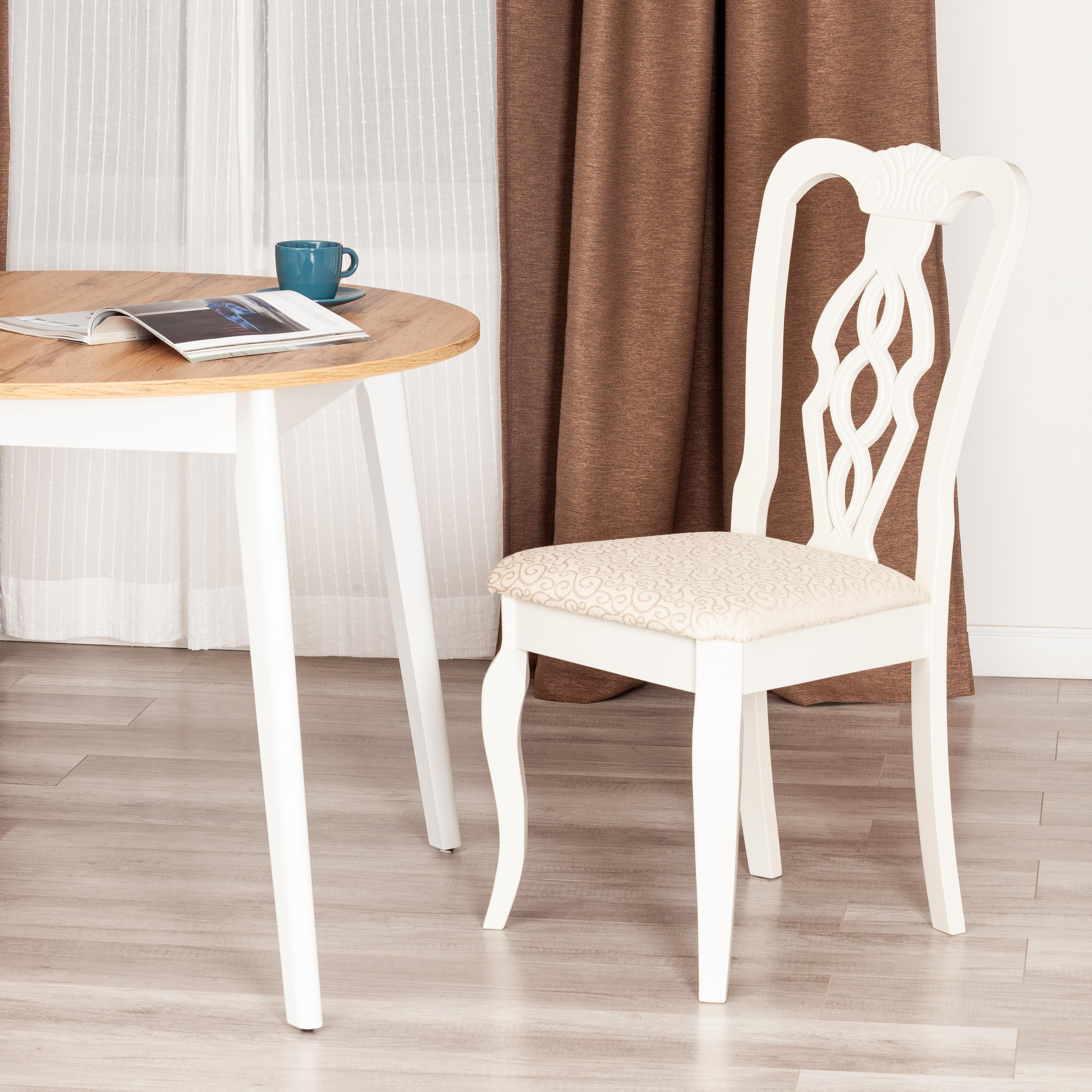 

Стул для кухни с мягким сиденьем TetChair Aphrodite, массив, Ivory white, Афродита/ Aphrodite