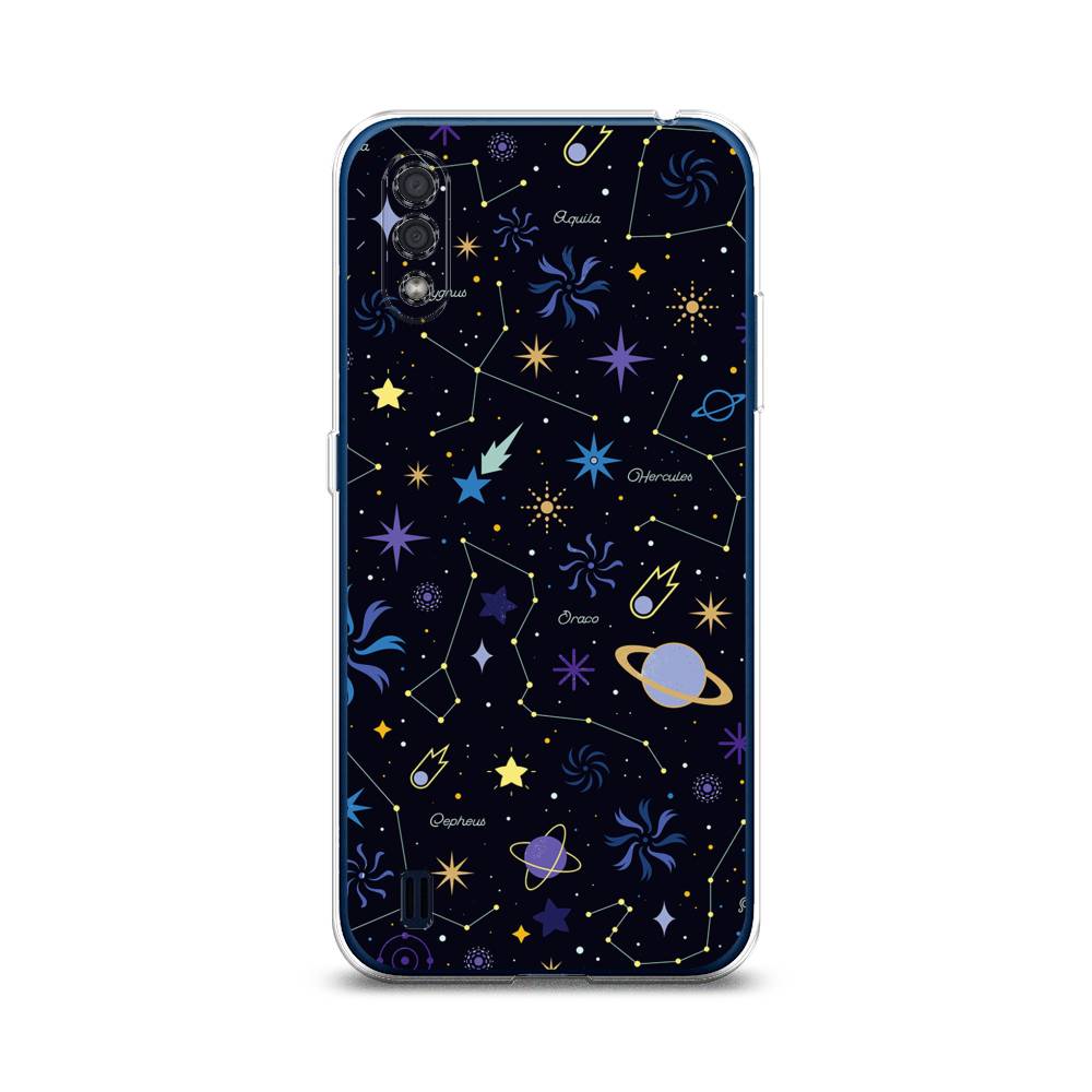

Чехол на Samsung Galaxy M01 "Цветной космос", Желтый, 2101150-2