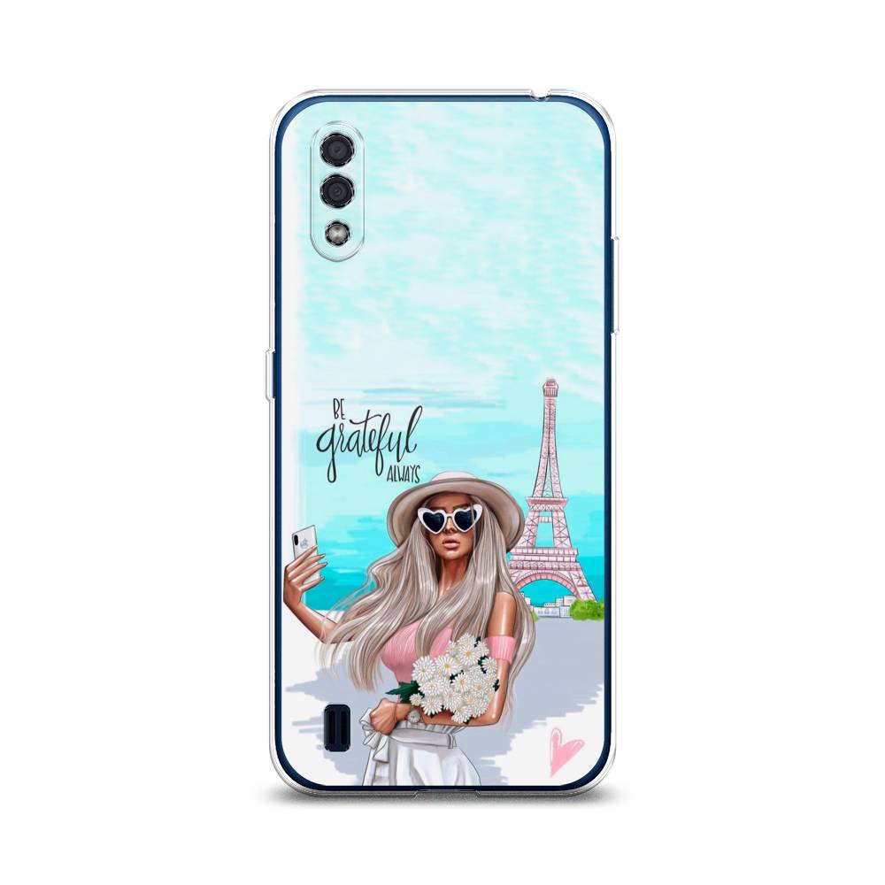 

Чехол на Samsung Galaxy M01 "Селфи Париж", Голубой;бежевый, 2101150-6