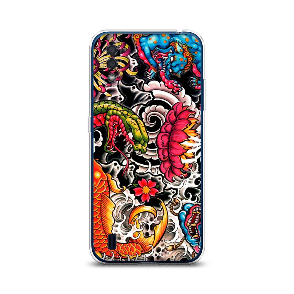 

Чехол на Samsung Galaxy M01 "Японское искусство", Красный;оранжевый;голубой, 2101150-4