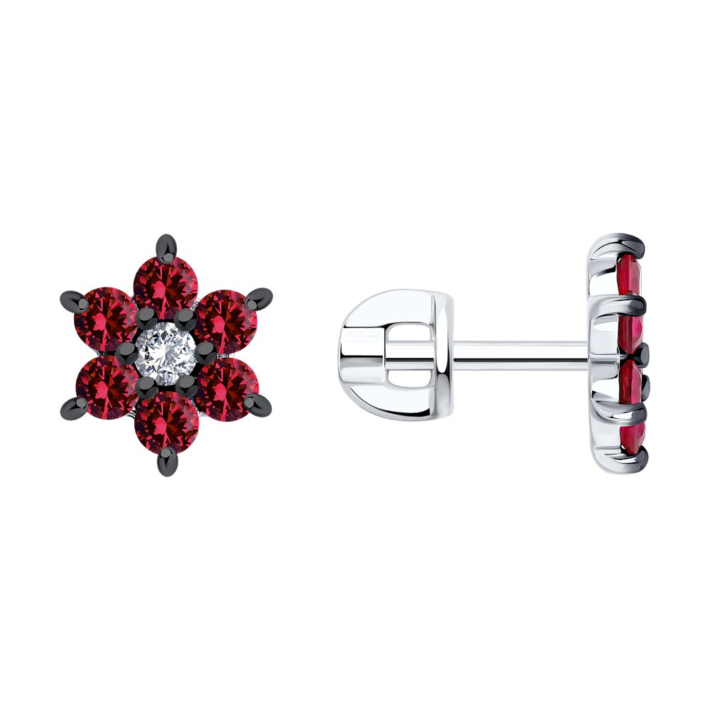 

Серьги-пусеты из серебра с корундом искусственным/фианитом SOKOLOV 94026063, 94026063