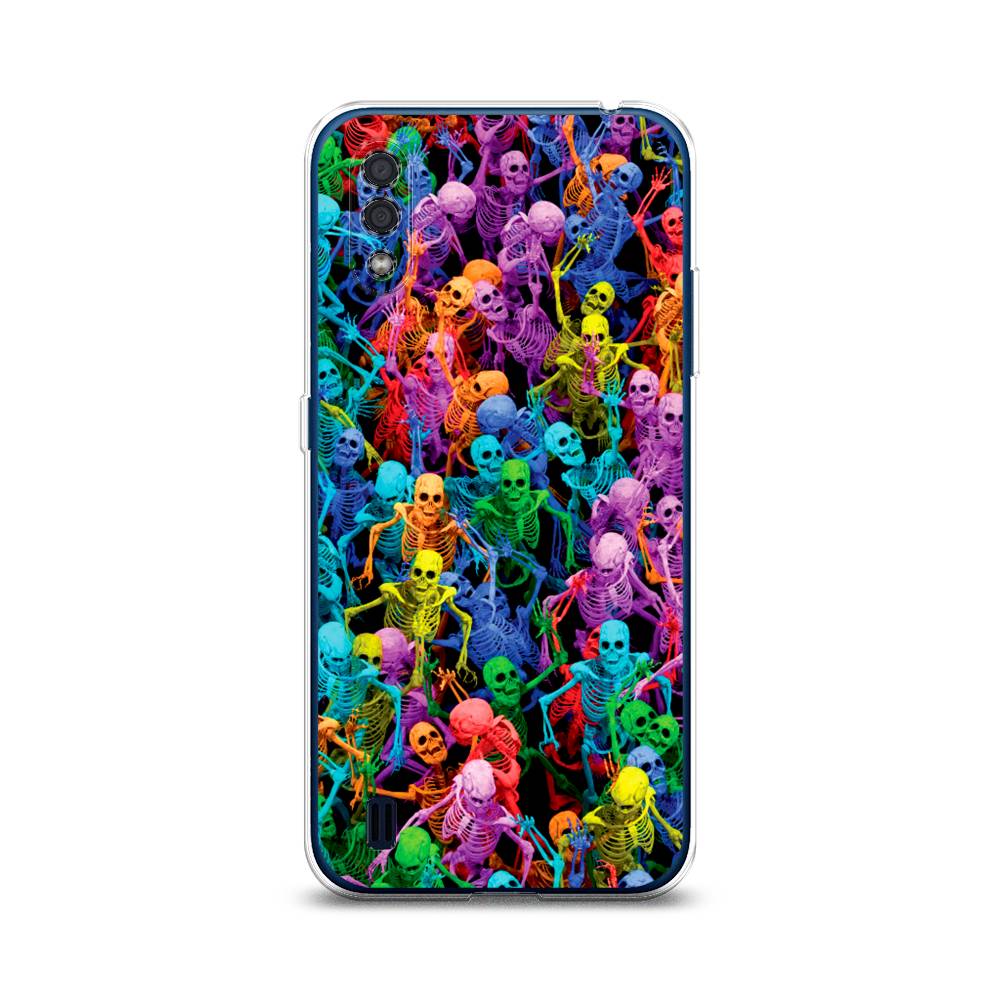 

Чехол на Samsung Galaxy M01 "Вечеринка скелетов", Фиолетовый;желтый;оранжевый, 2101150-6