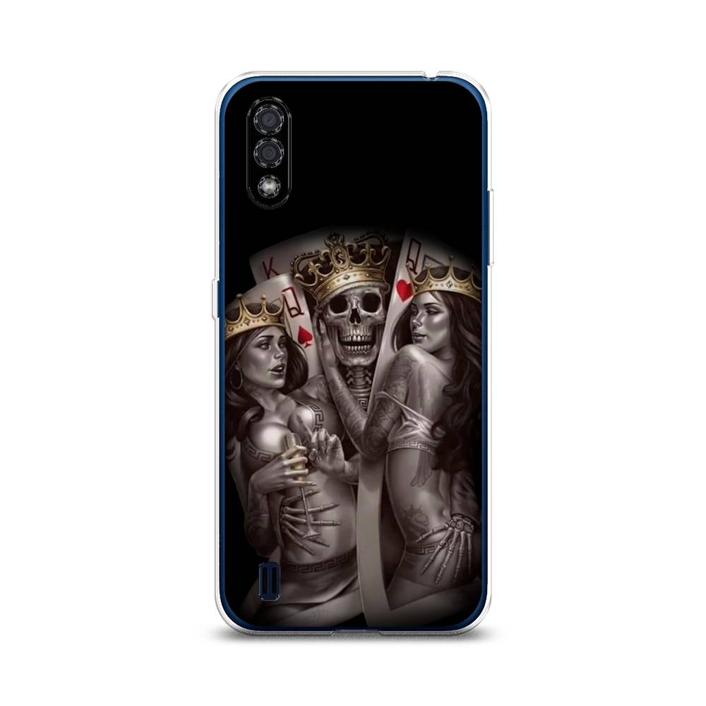 

Чехол на Samsung Galaxy M01 "Карты король и королевы", Серый;желтый, 2101150-6