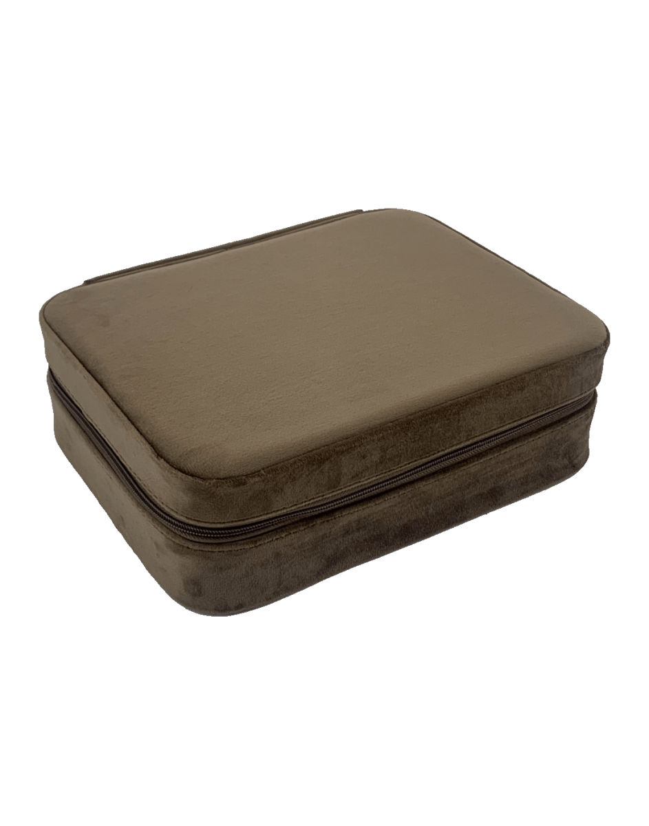 

Шкатулка для Украшений Arya из Велюра 15x9x20 Ada Темно-бежевый