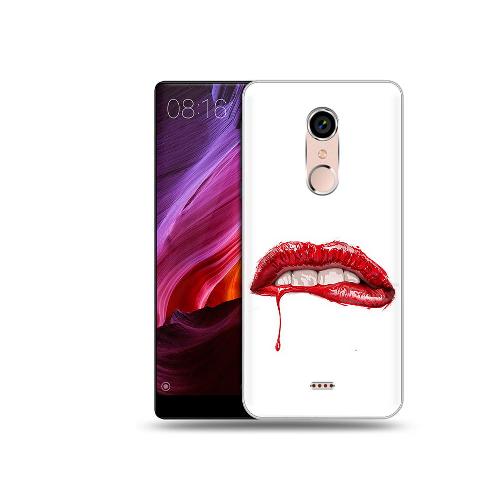 

Чехол MyPads Tocco для BQ 5050 Strike яркие красные губы, Прозрачный, Tocco