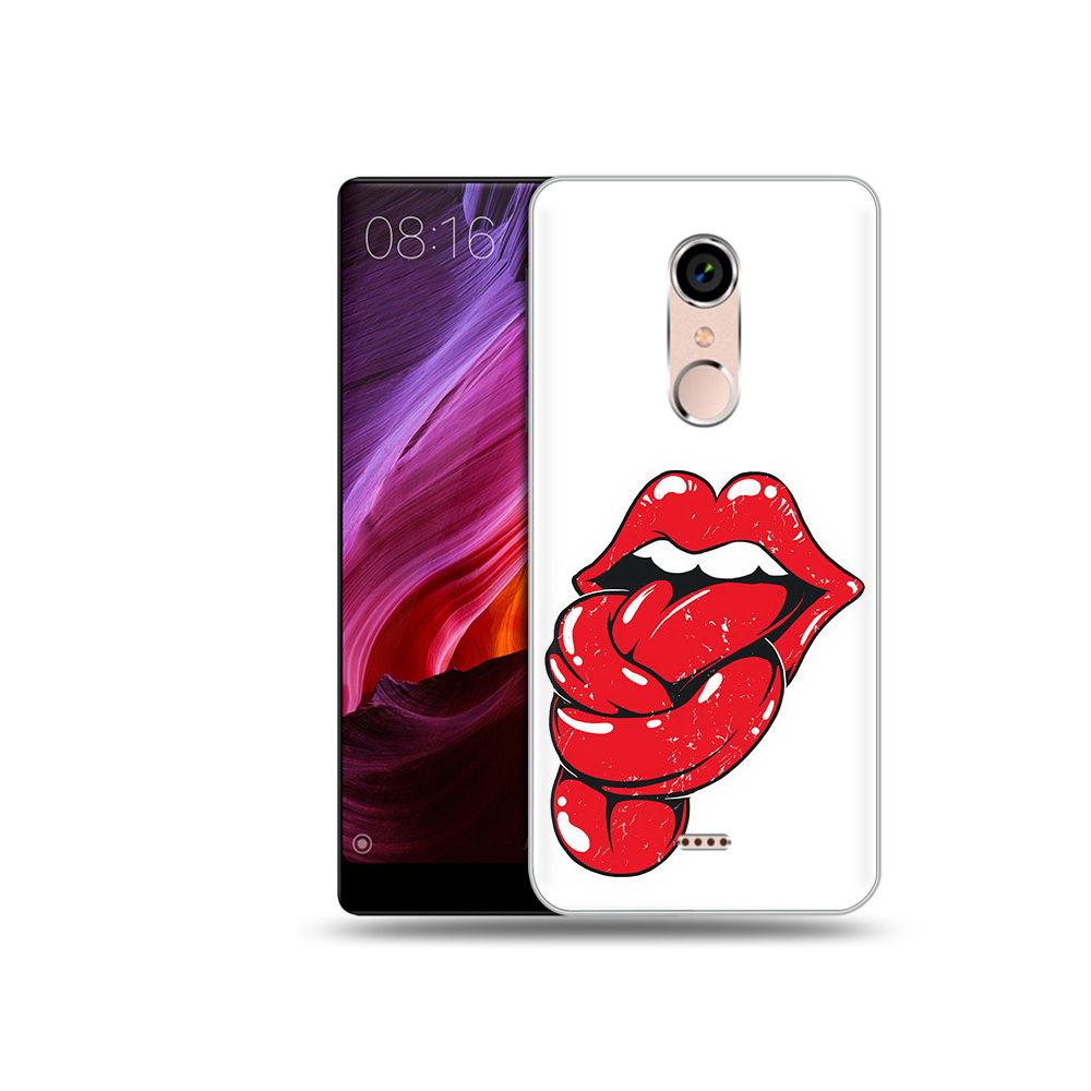 

Чехол MyPads Tocco для BQ 5050 Strike яркие губы с языком, Прозрачный, Tocco
