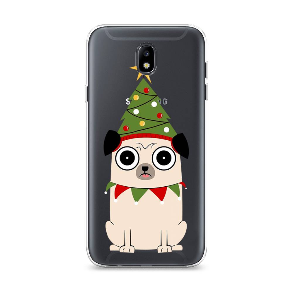 

Чехол на Samsung Galaxy J7 2017 "Собачка с ёлочкой", Бежевый;красный;зеленый, 23150-1