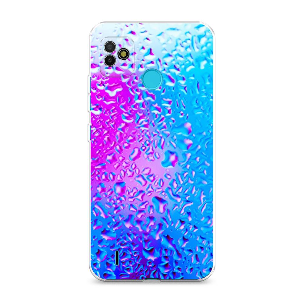 

Чехол на Tecno POP 5 "Капли на стекле", Голубой;розовый, 301150-3