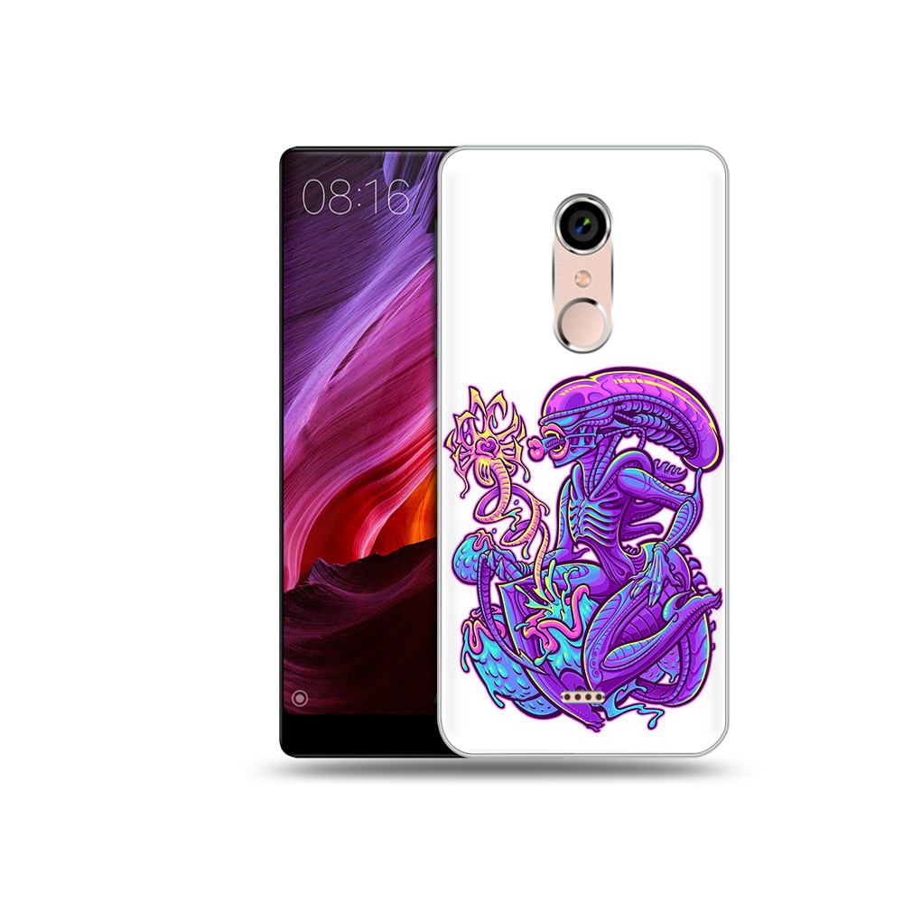 

Чехол MyPads Tocco для BQ 5050 Strike чужой фиолетовый цвет, Прозрачный, Tocco