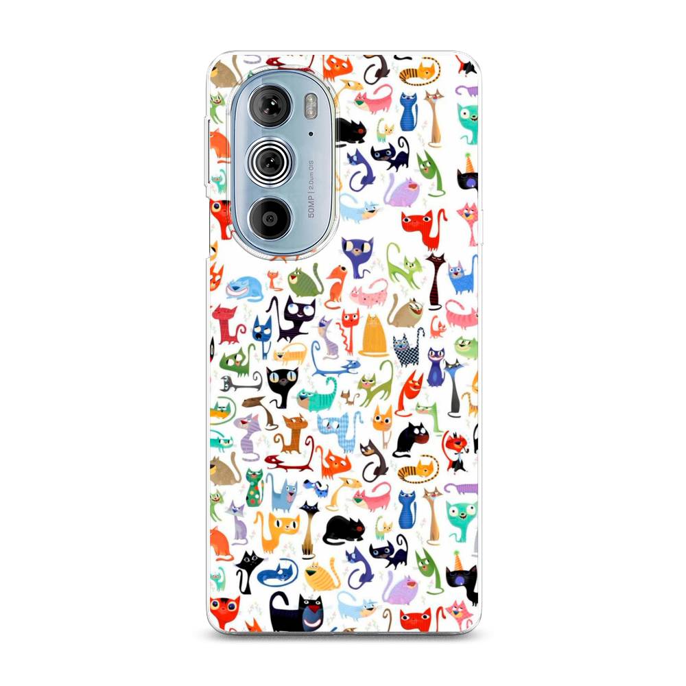 

Чехол на Motorola Edge 30 Pro "Цветные коты", Разноцветный, 243350-1