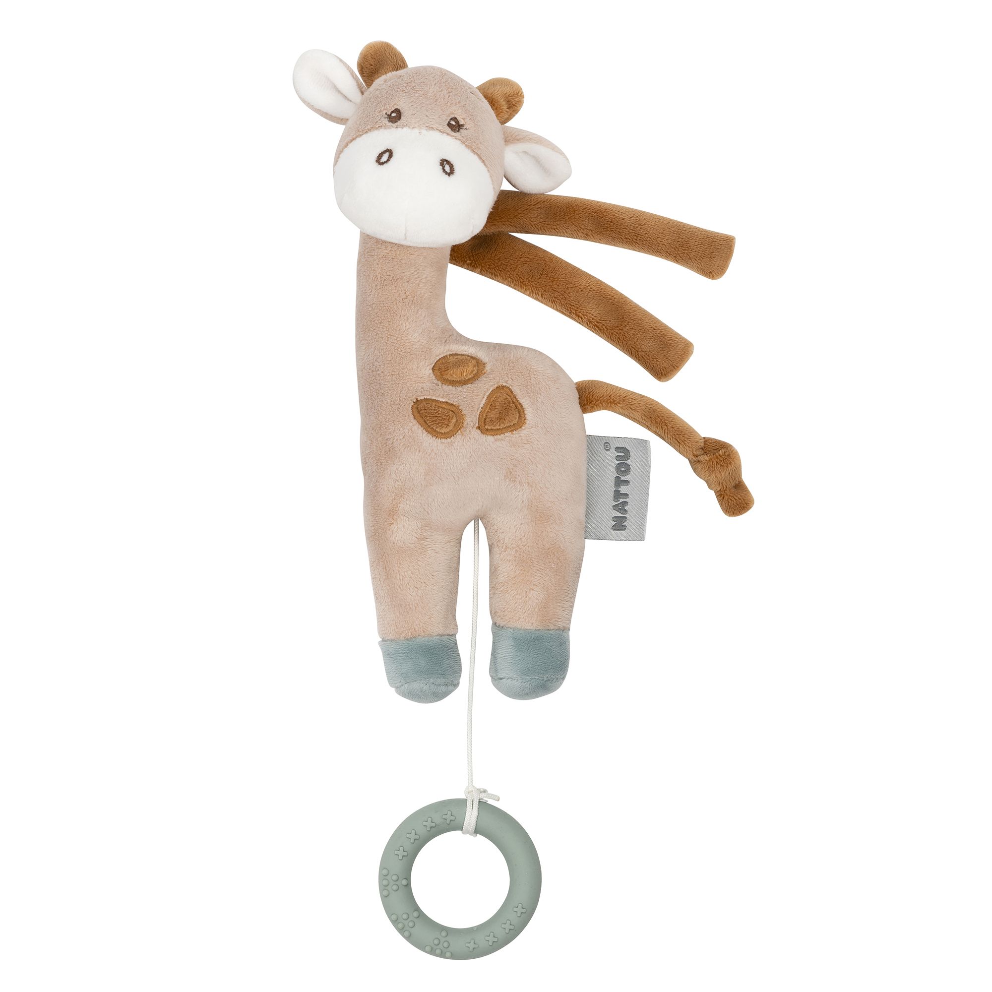 фото Игрушка мягкая nattou musical soft toy mini luna & axel жираф музыкальная 748070