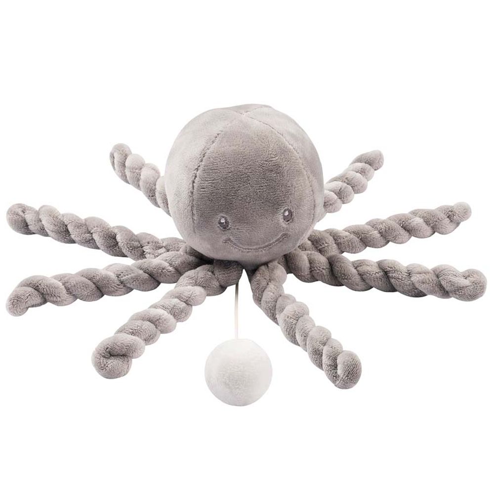 фото Игрушка мягкая nattou musical soft toy lapidou octopus grey музыкальная 877572