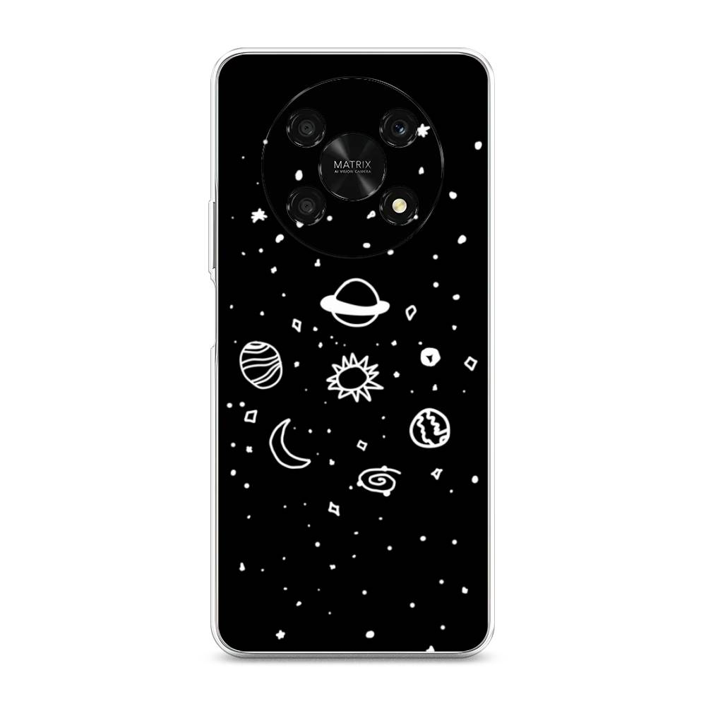 

Чехол для Honor X9 5G "Дудл солнечной системы", Бежевый;серый, 6109750-2