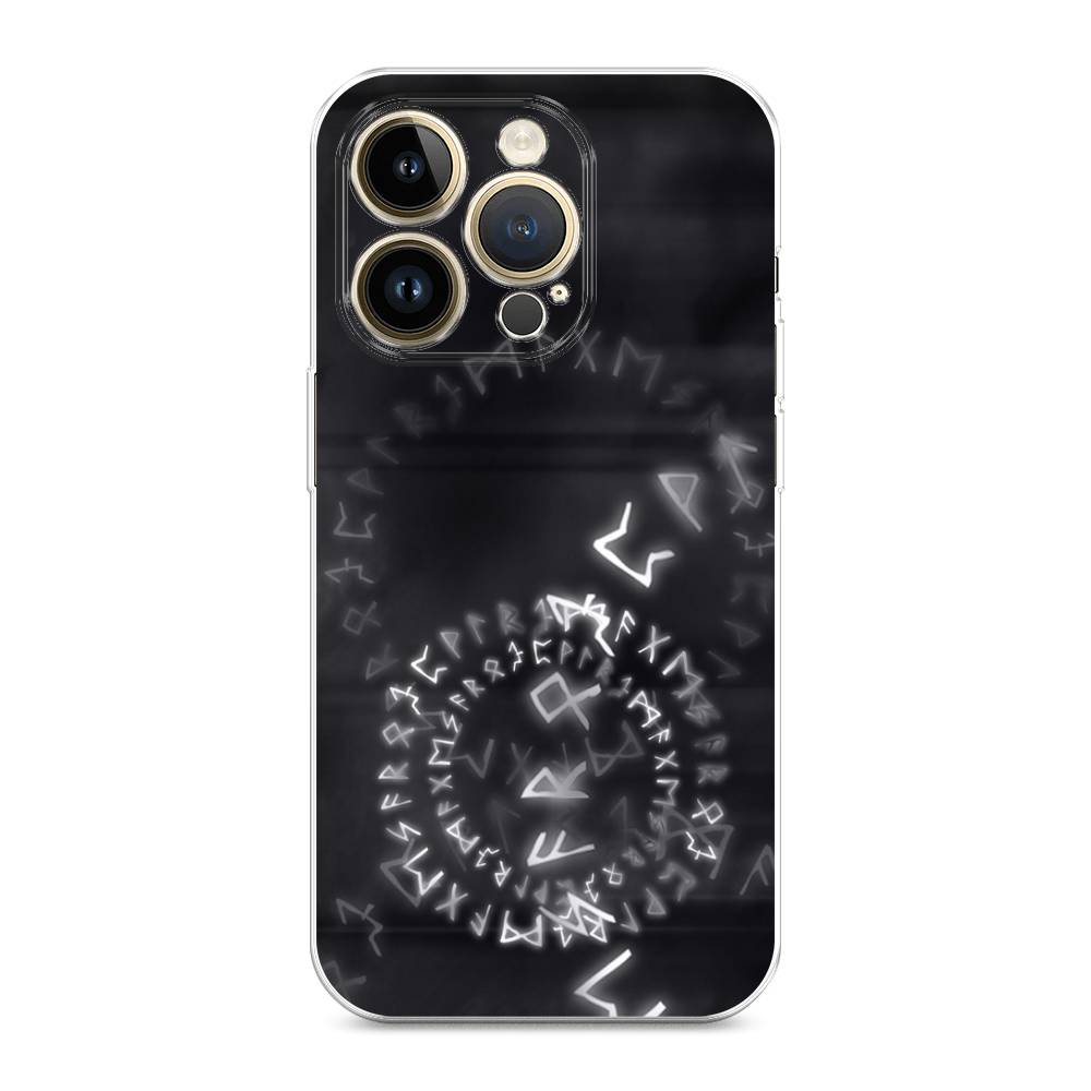 

Чехол на Apple iPhone 14 Pro Max "Руны", Серый;черный, 15050-1