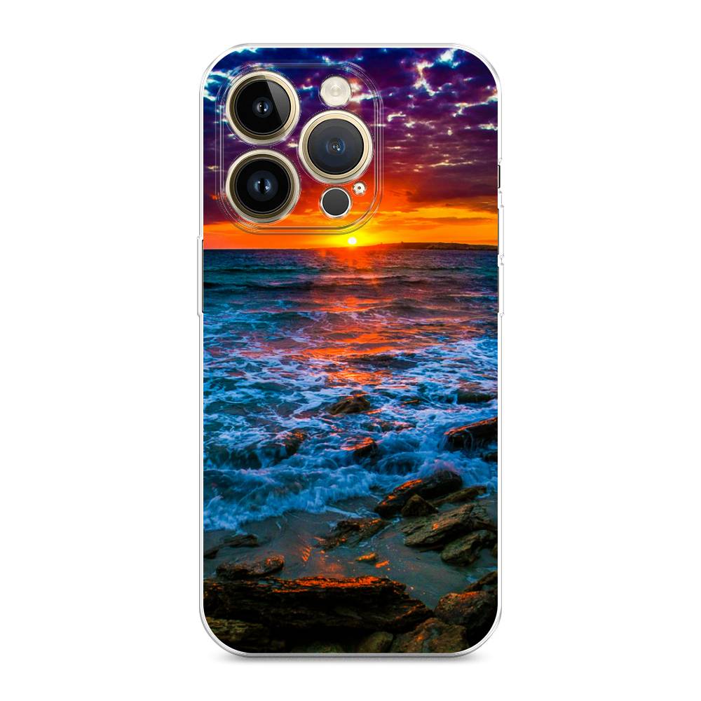 

Чехол на Apple iPhone 14 Pro Max "Закат 1", Оранжевый;синий, 15050-1