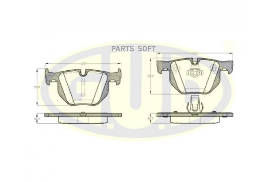 Тормозные колодки G.U.D. передние дисковые GBP038160 100057079512