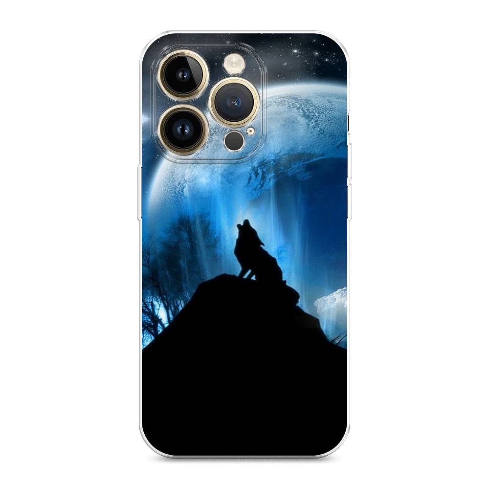 

Чехол на Apple iPhone 14 Pro Max "Волк 2", Синий;черный;белый, 15050-1