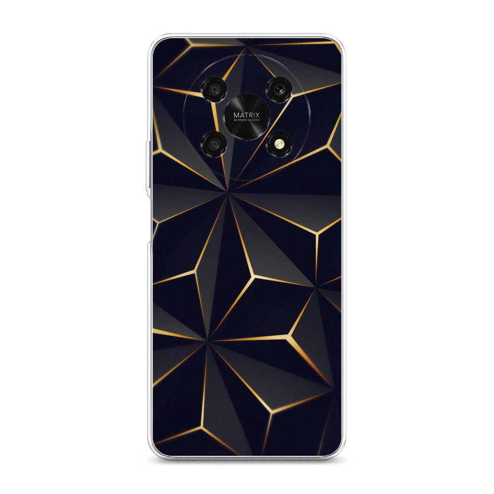 

Чехол для Honor X9 5G "Черные полигоны", Золотистый;черный, 6109750-3