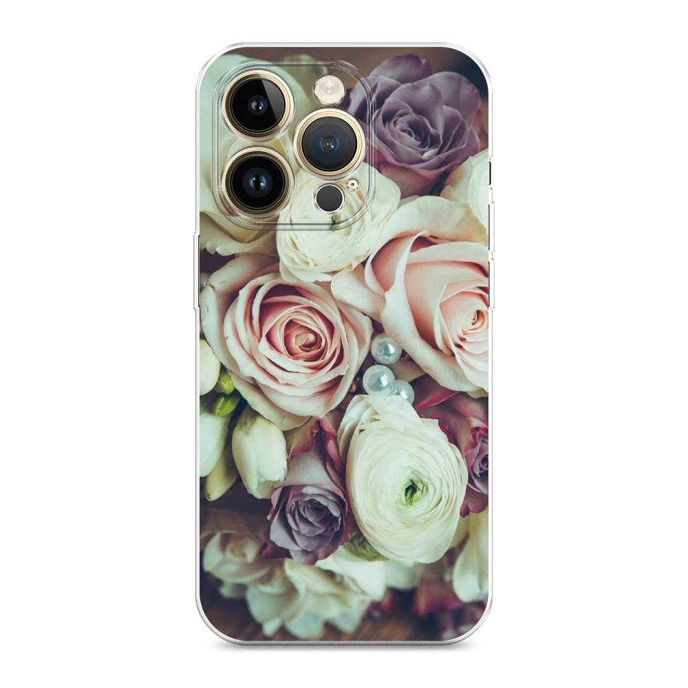 

Чехол для Apple iPhone 14 Pro Max "Свадебный букет", Белый;фиолетовый, 15050-2