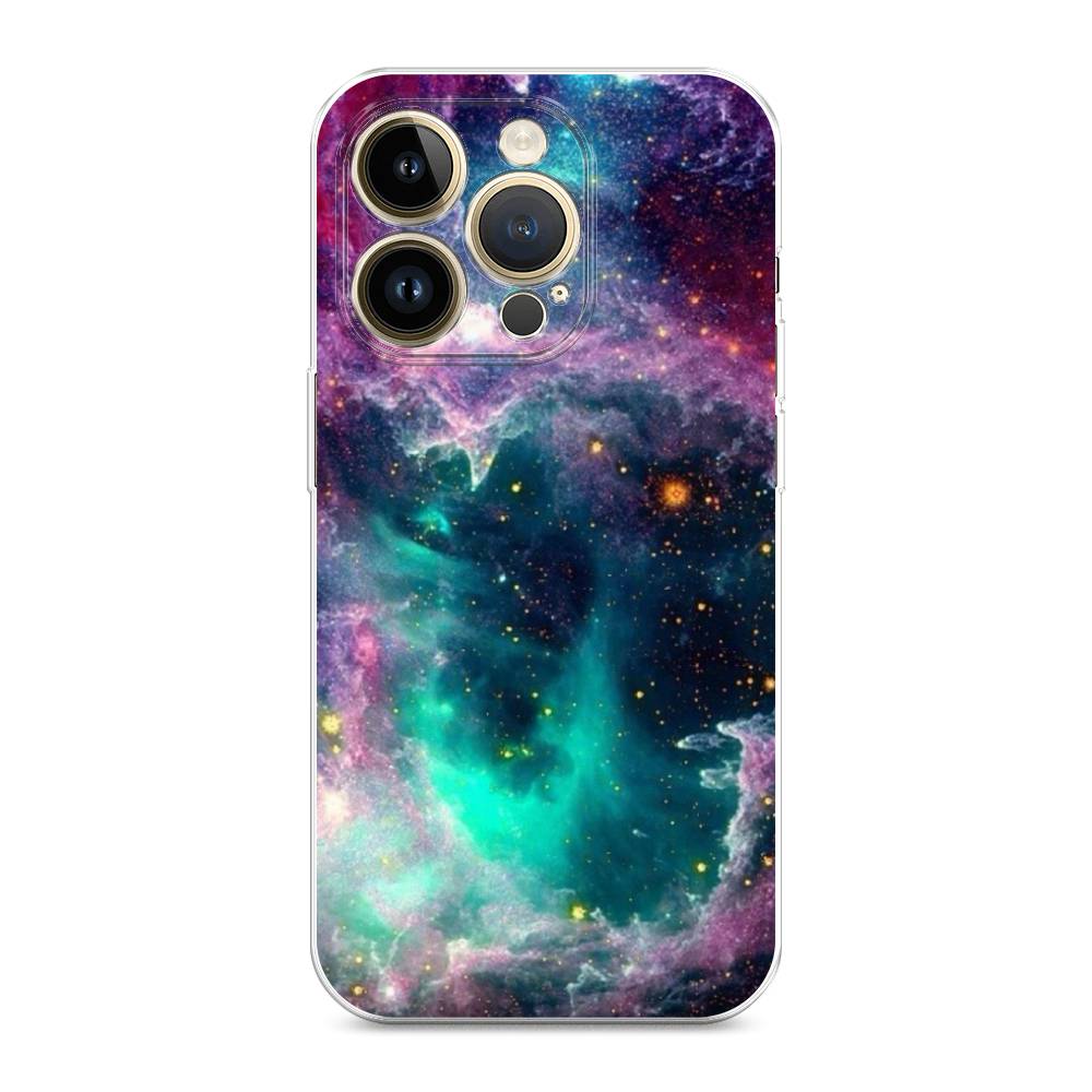 

Чехол на Apple iPhone 14 Pro Max "Звездные облака", Розовый;бежевый, 15050-1