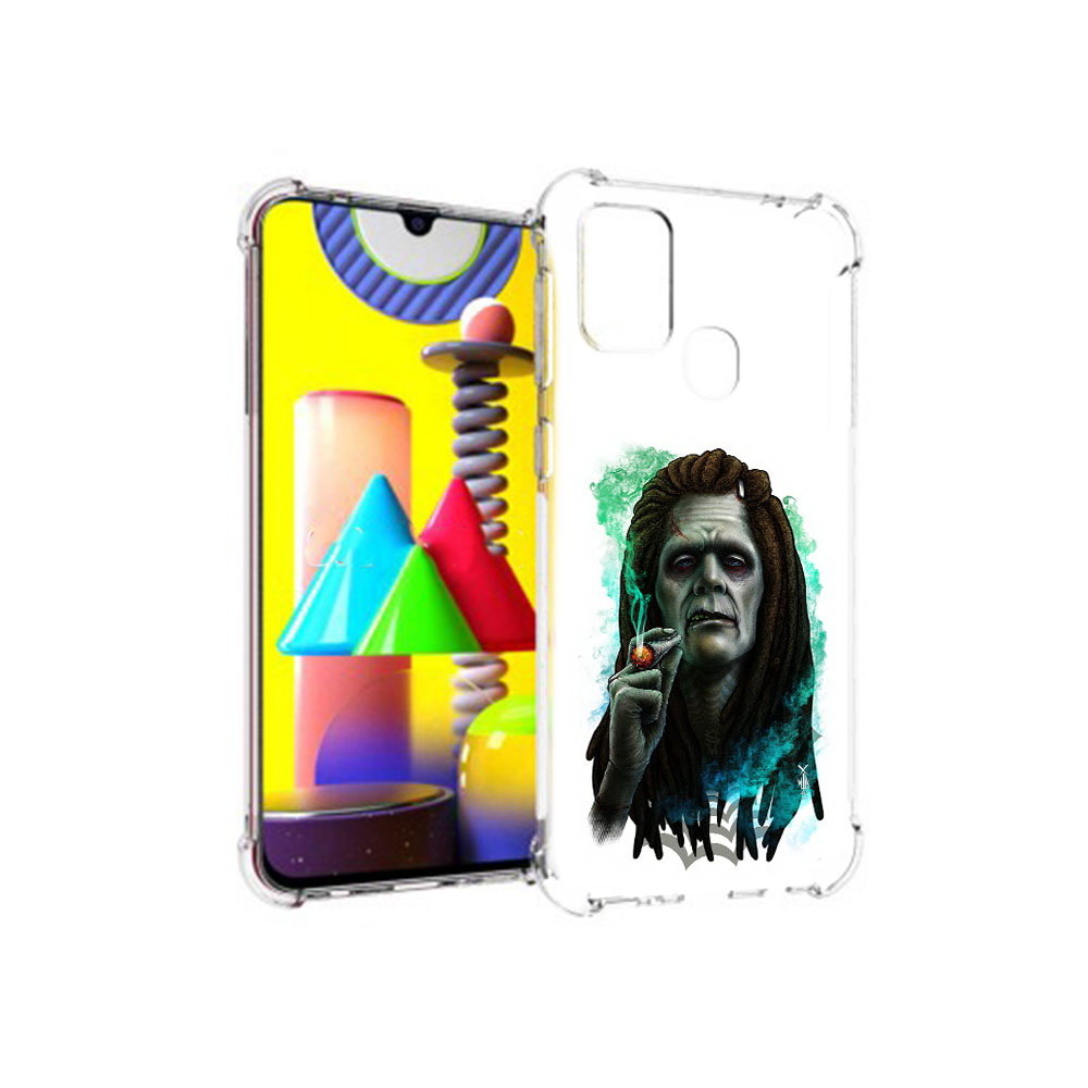 

Чехол MyPads Tocco для Samsung Galaxy M31 зеленый мужчина с сигаретой (PT147019.488.360), Прозрачный, Tocco