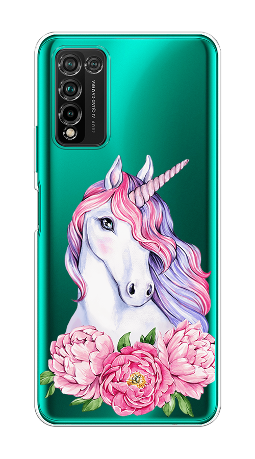 

Чехол на Honor 10X Lite "Единорог с пионами", Розовый;белый;зеленый, 6104650-1