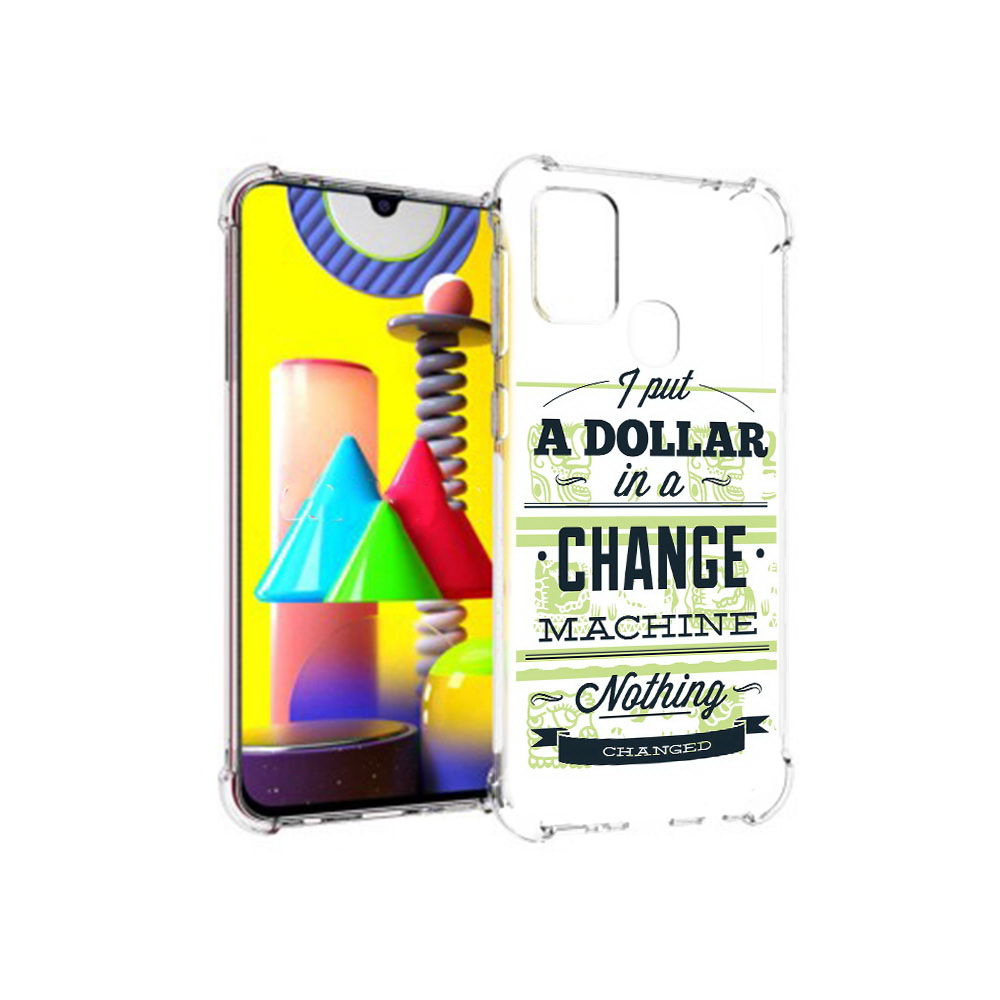 

Чехол MyPads Tocco для Samsung Galaxy M31 доллар надпись (PT147019.488.336), Прозрачный, Tocco