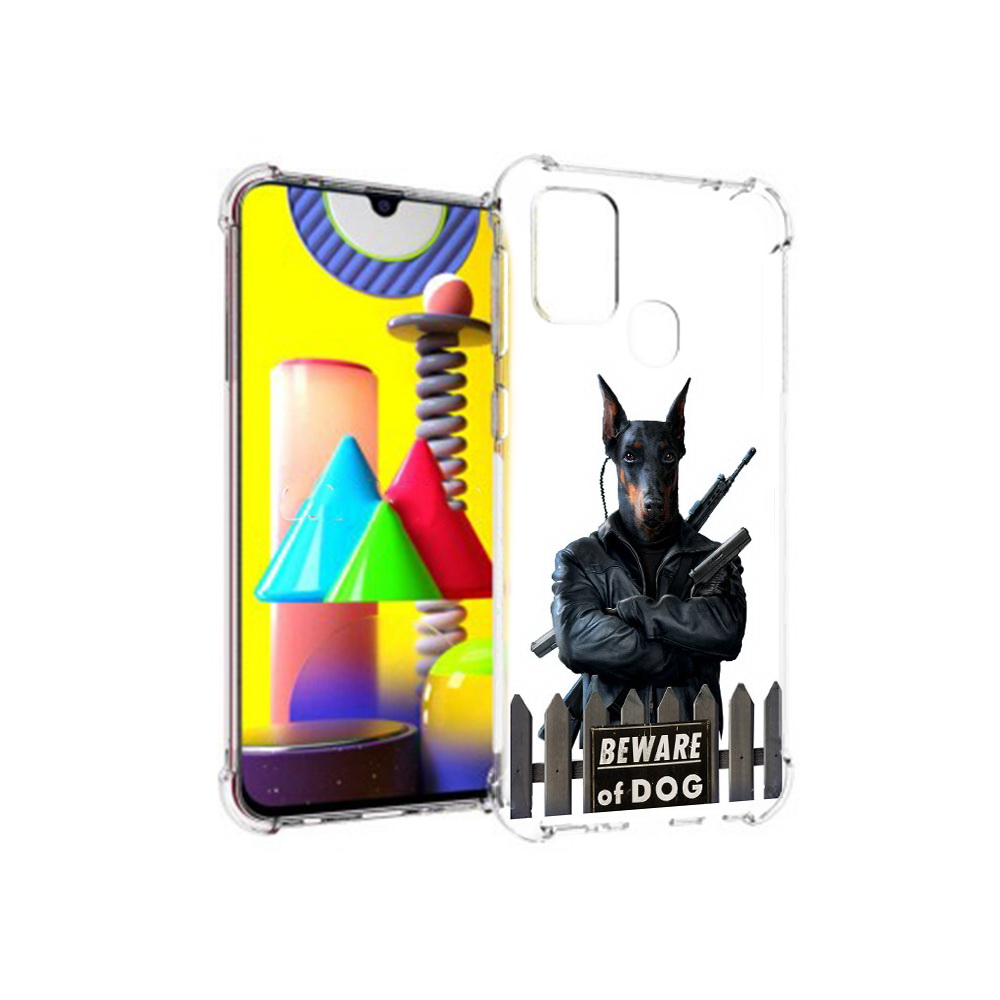 

Чехол MyPads Tocco для Samsung Galaxy M31 доберман (PT147019.488.332), Прозрачный, Tocco