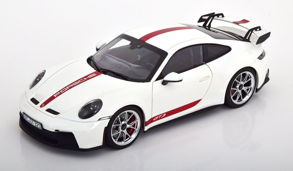 

Модель коллекционная NOREV Porsche 911 (992) GT3 2021 white red, Белый