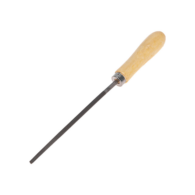 Напильник KRANZ круглый 150 мм, деревянная ручка KR-12-4123