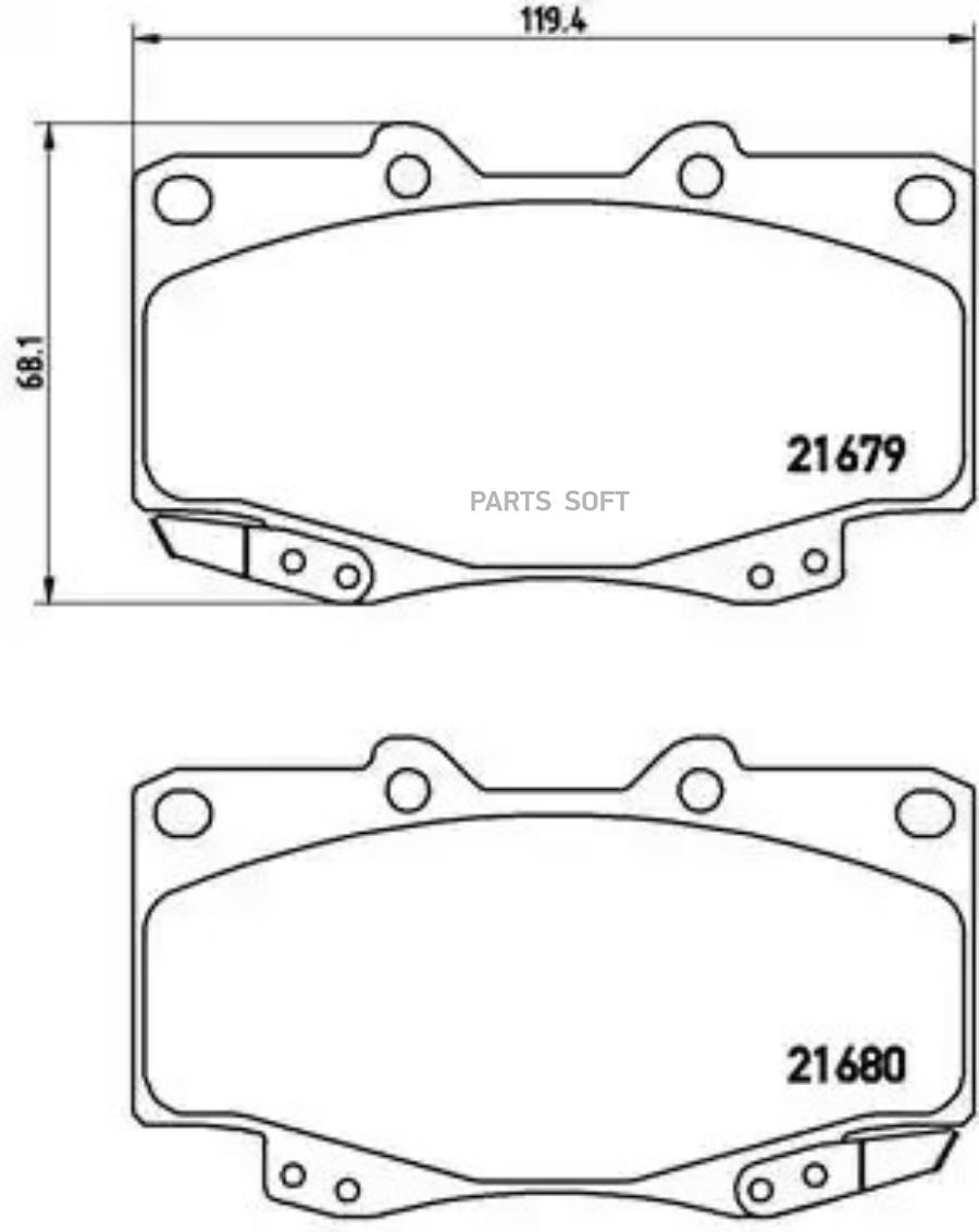 

Колодки Дисковые П Toyota Hilux 2.5d 01> Brembo P83069 P83069 =Gdb3428=315 22