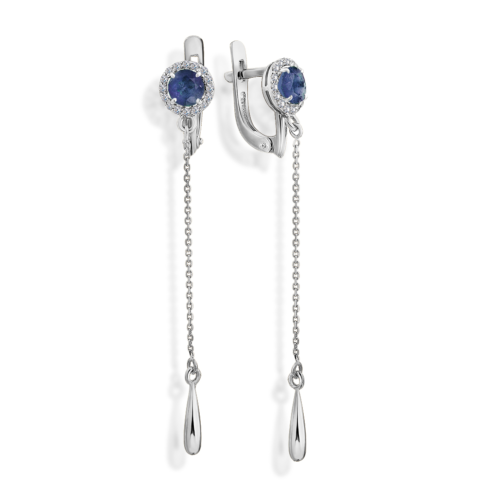 

Серьги из белого золота с сапфиром, бриллиантом Master Brilliant 2-107-385-02, 2-107-385-02