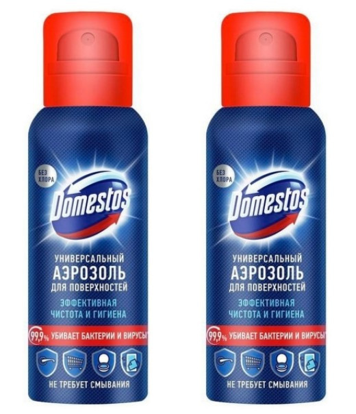 

Аэрозоль Domestos Универсальный чистящий 100 мл,2 шт, Универсальный