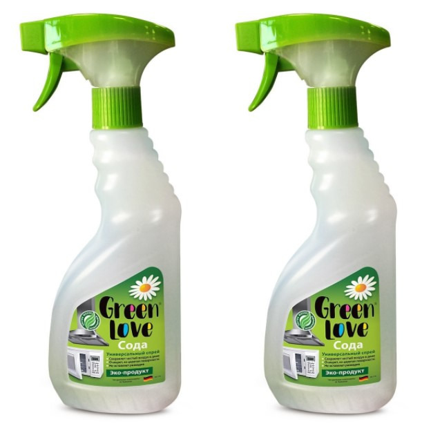 фото Универсальный чистящий спрей green love с содой, 500 мл, 2шт