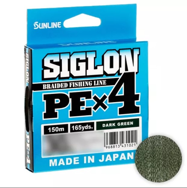 

Шнур Sunline Siglon X4 150м. 0.171 DARK GREEN, Зеленый, Siglon X4