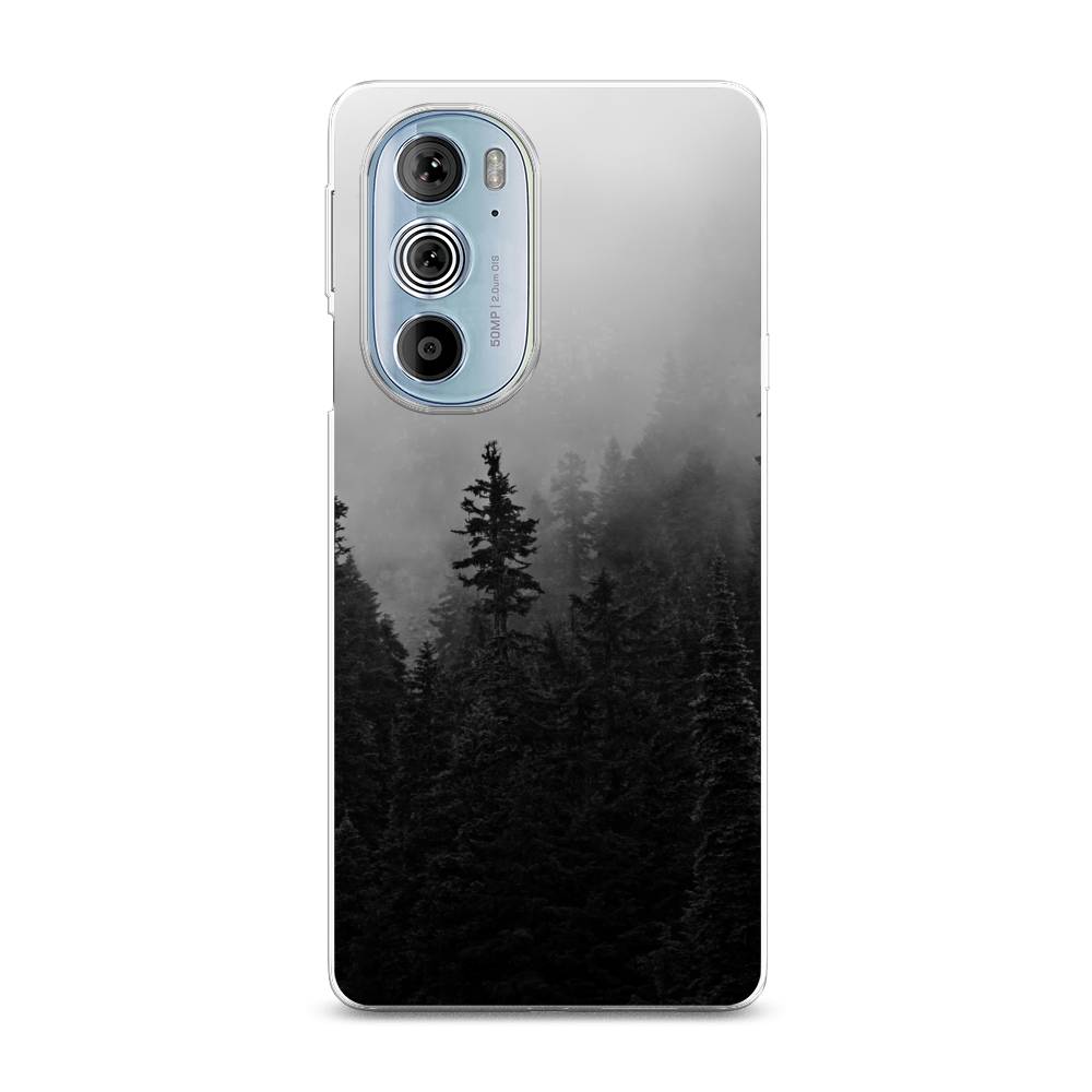 

Чехол на Motorola Edge 30 Pro "Туманный лес", Серый;черный, 243350-2
