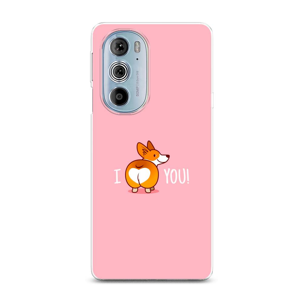 

Чехол на Motorola Edge 30 Pro "Корги I love you", Розовый;коричневый;белый, 243350-1