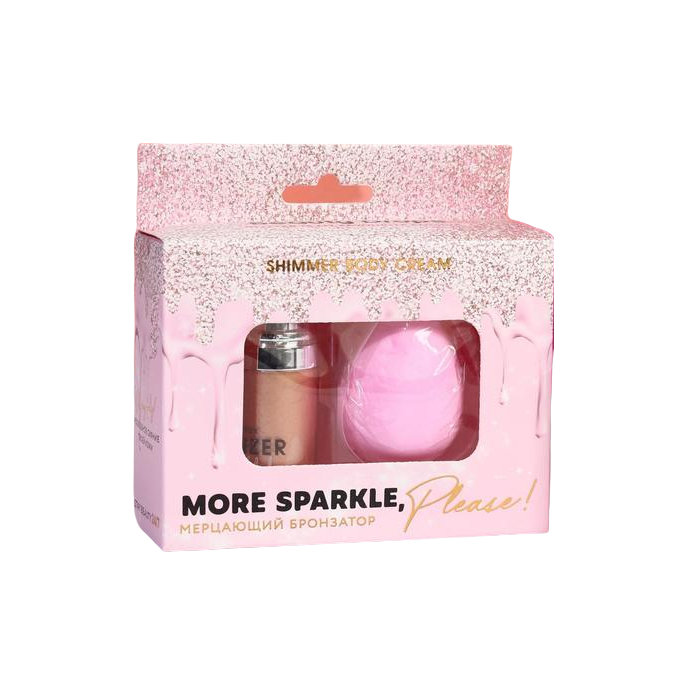 Купить Набор More sparkle, please!, бронзер-хайлайтер (оттенок №1, 20 мл) и бьюти-блендер 4974548, Beauty Fox