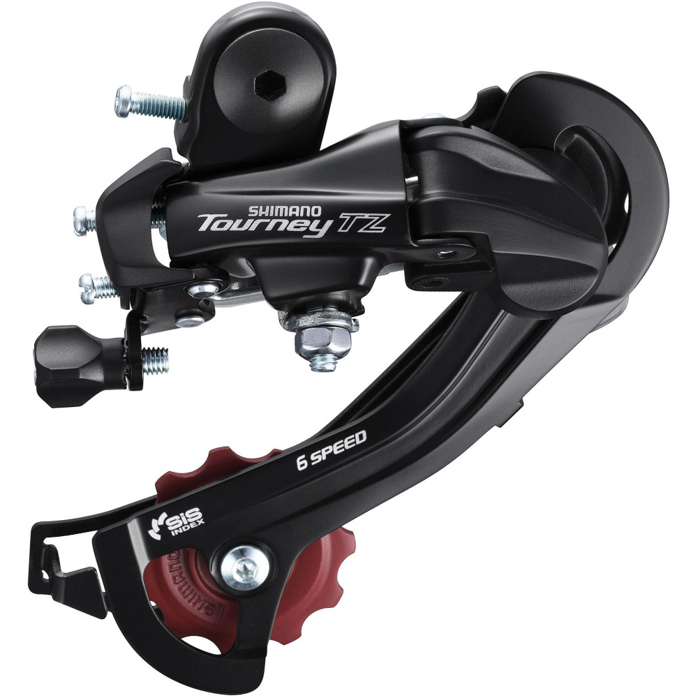 

Переключатель задний Shimano RD-TZ500, TZ, GS 6-SPEED, DIRECT ATTACHMENT, Черный;красный, Tourney RD-TZ500