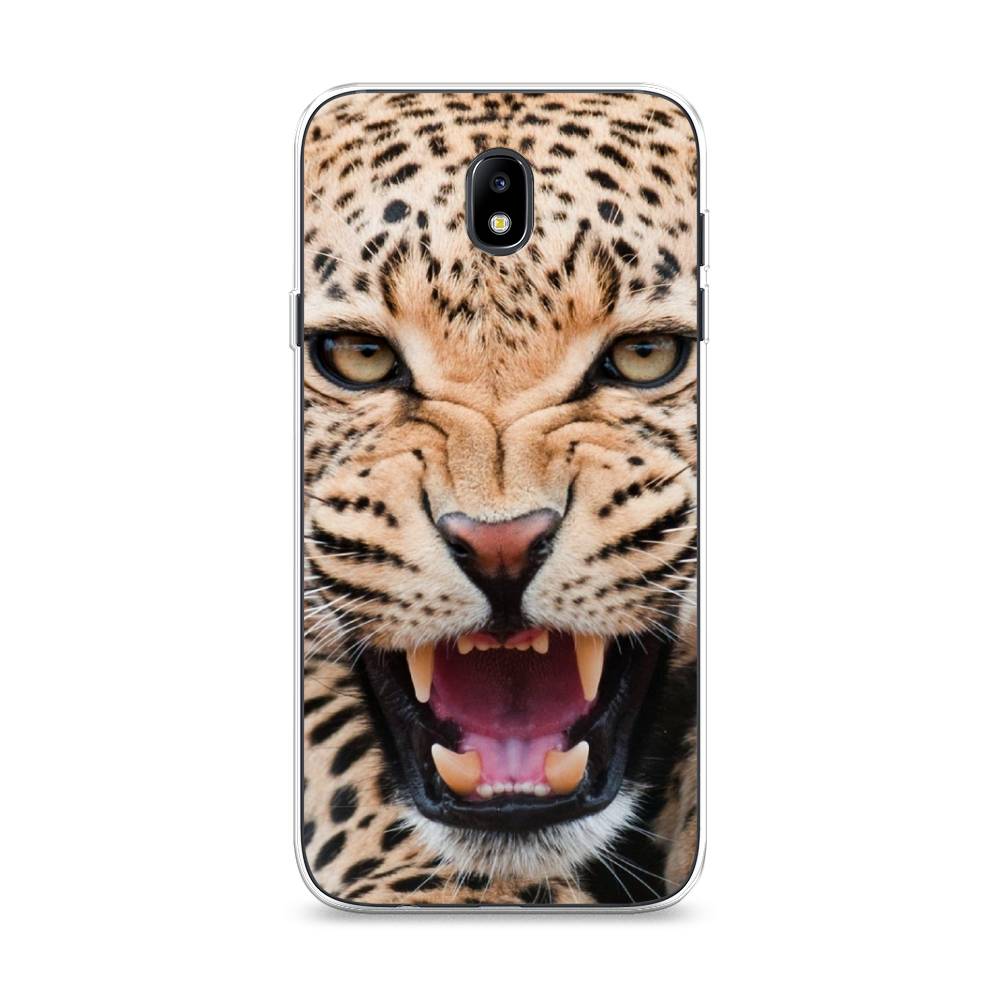 

Чехол на Samsung Galaxy J7 2017 "Леопард 3d", Бежевый;черный, 23150-6