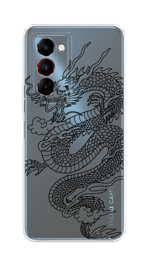 

Чехол на Tecno Camon 18 Premier "Большой китайский дракон", Черный;серый, 300850-1