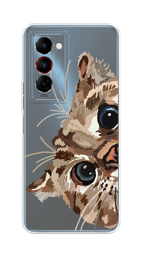 

Чехол на Tecno Camon 18 Premier "Любопытный кот", Коричневый;синий;черный, 300850-1