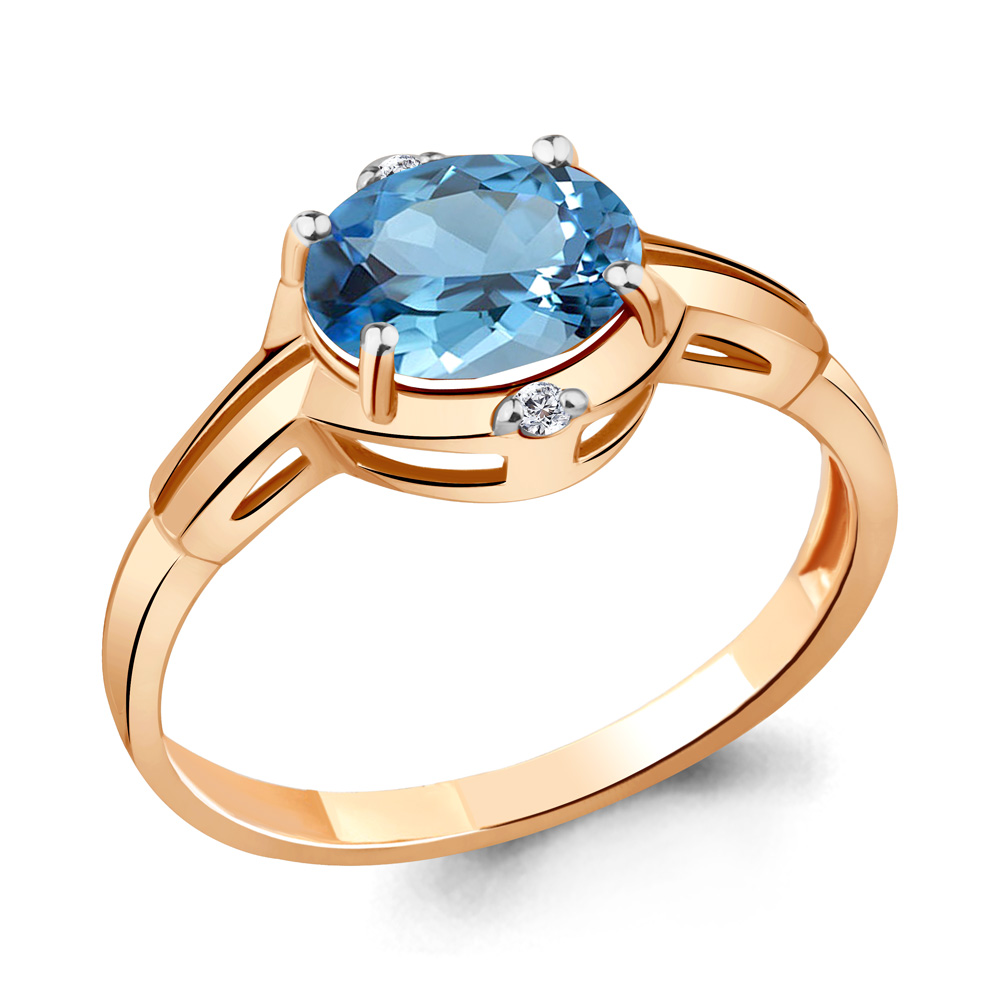 

Кольцо из серебра с топазом\фианитом Aquamarine Aquamarine 6448905_925_з р, 6448905_925_з