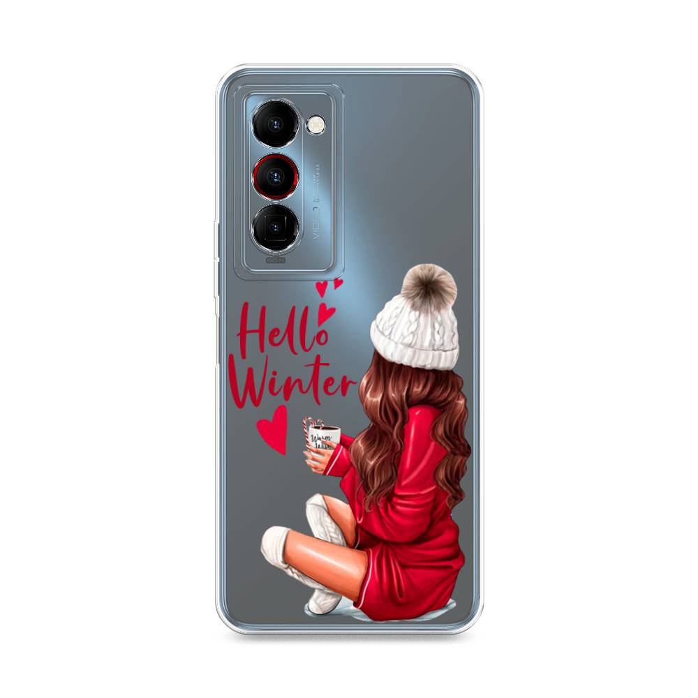 

Чехол на Tecno Camon 18 Premier "Hello winter", Красный;белый;коричневый, 300850-5