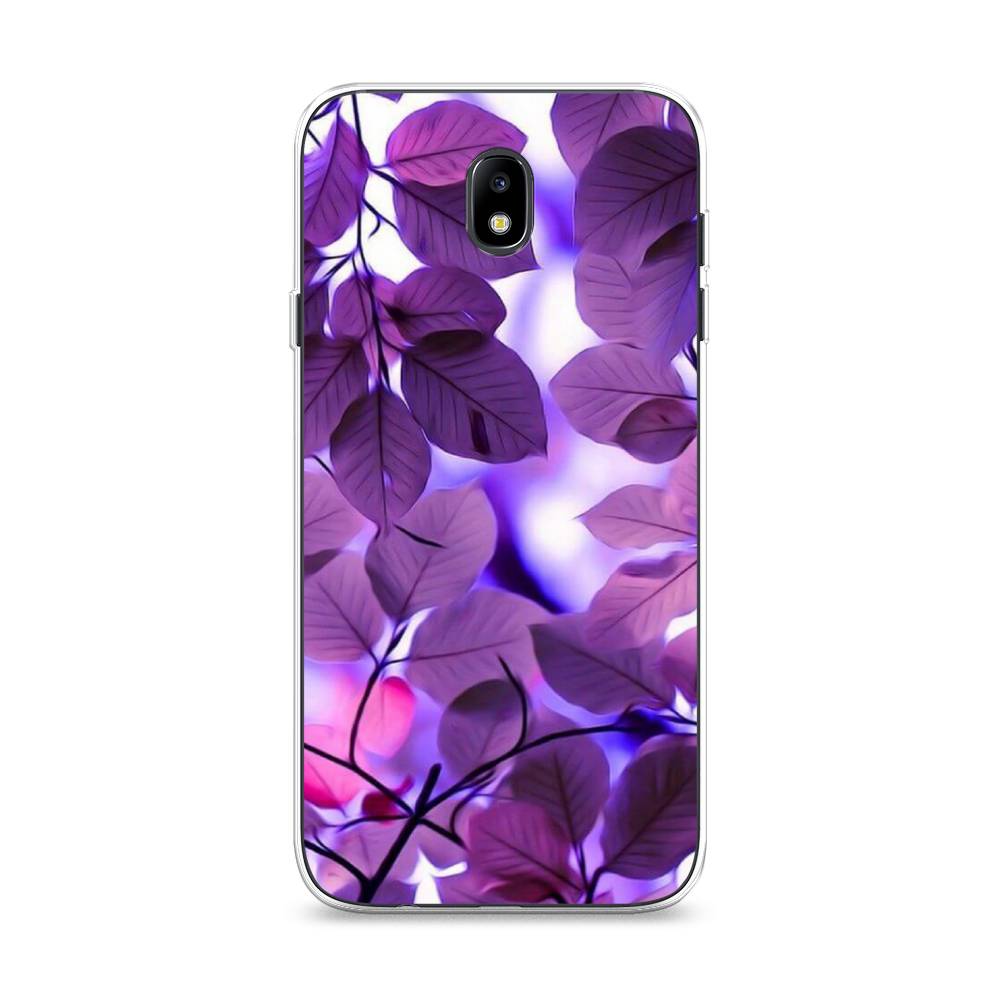 

Чехол на Samsung Galaxy J7 2017 "Сиреневые листики", Фиолетовый;голубой, 23150-2